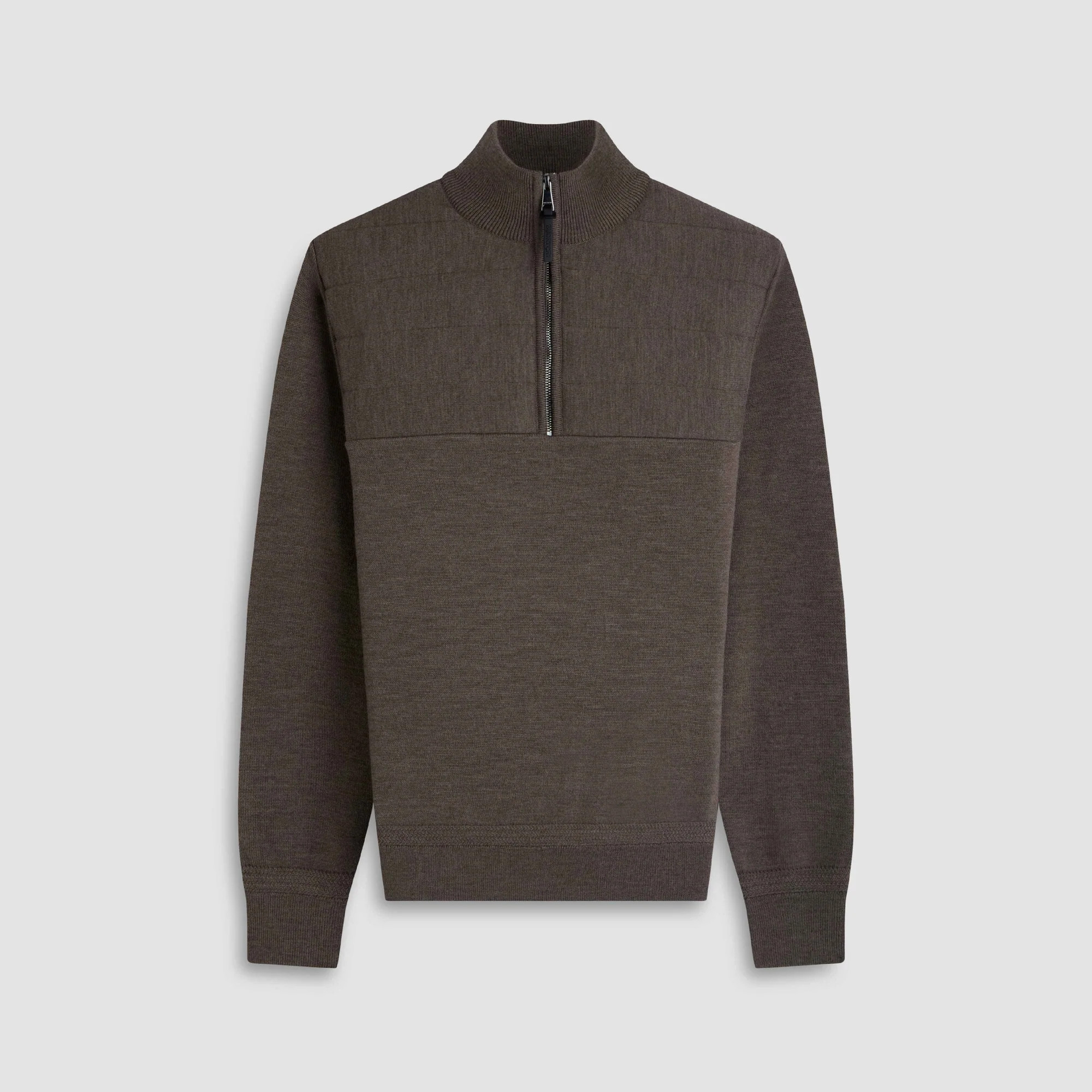 Melange Quarter Zip Mock Neck Sweater | Bugatchi