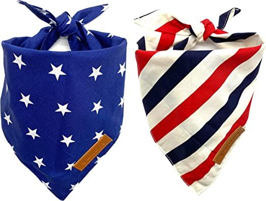 Realeaf 2 Pack American Flag Dog Bandana for Small Dog,Premium Durable Fabric,Multiple Sizes Offe... | Amazon (US)