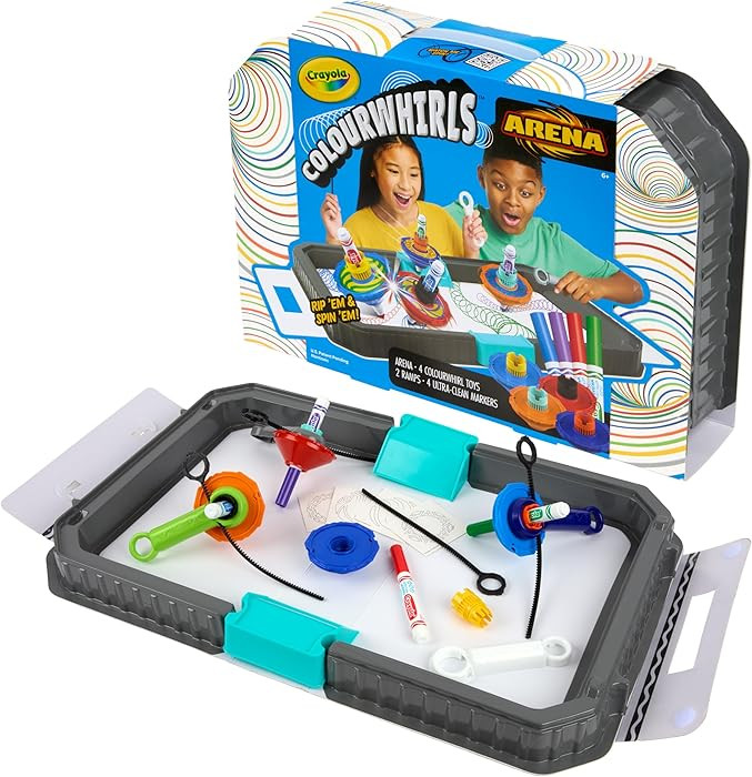 Crayola Colourwhirls Battle Arena Art Game, DIY Gyro Spin Art Toy, 4 Battling Spinning Top Toys, ... | Amazon (US)