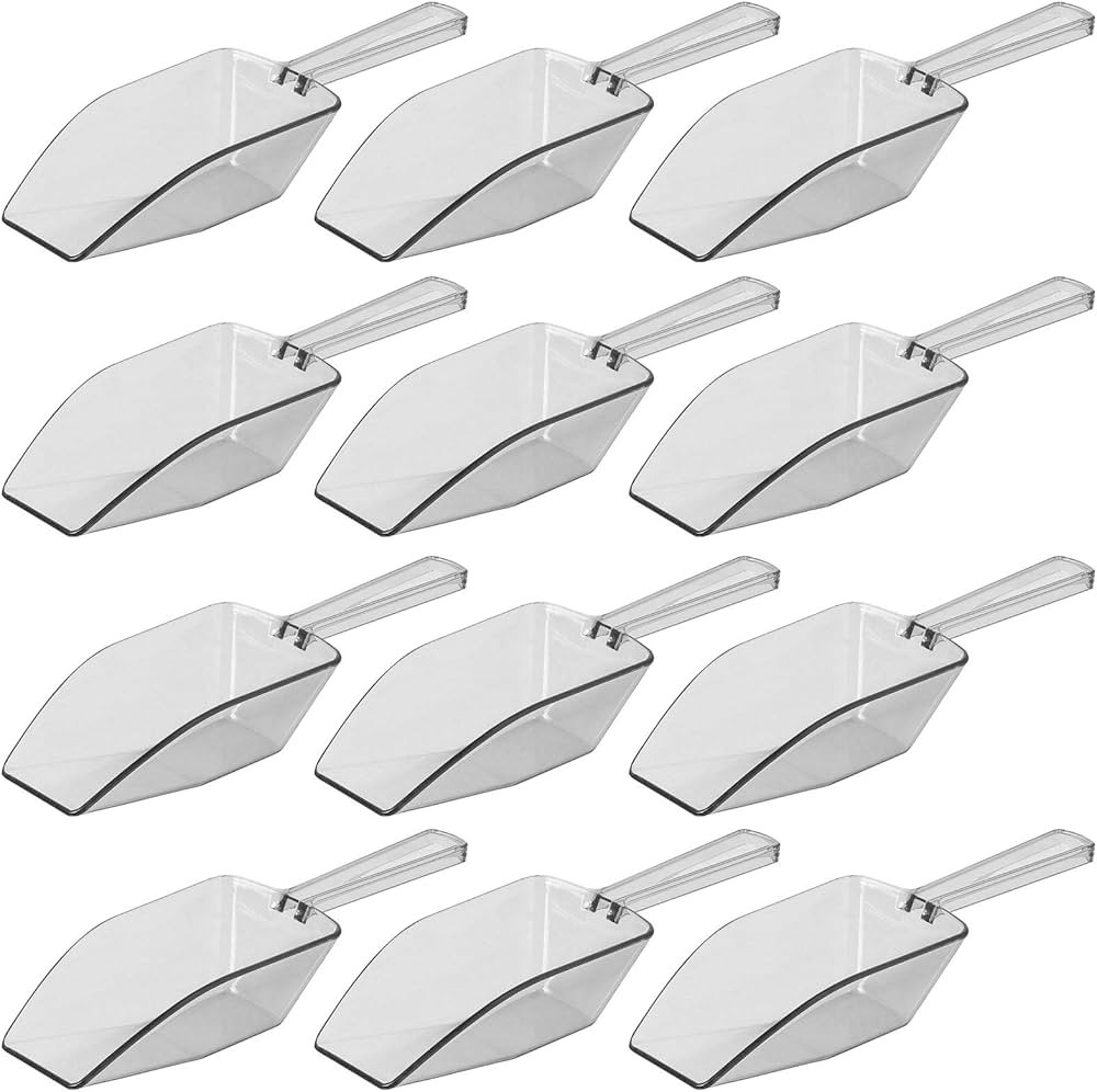 Clear Mini Plastic Acrylic Scoops 12 Pcs | 5.5” Kitchen Scoop | Wedding Desserts | Candy Buffet... | Amazon (US)