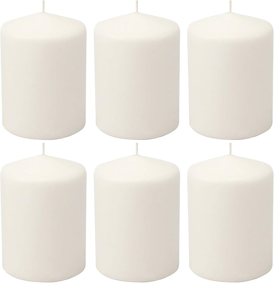 Stonebriar Unscented White Tall Pillar Candles, 35 Hour Burning Candle Pillars, Perfect for Decor... | Amazon (US)