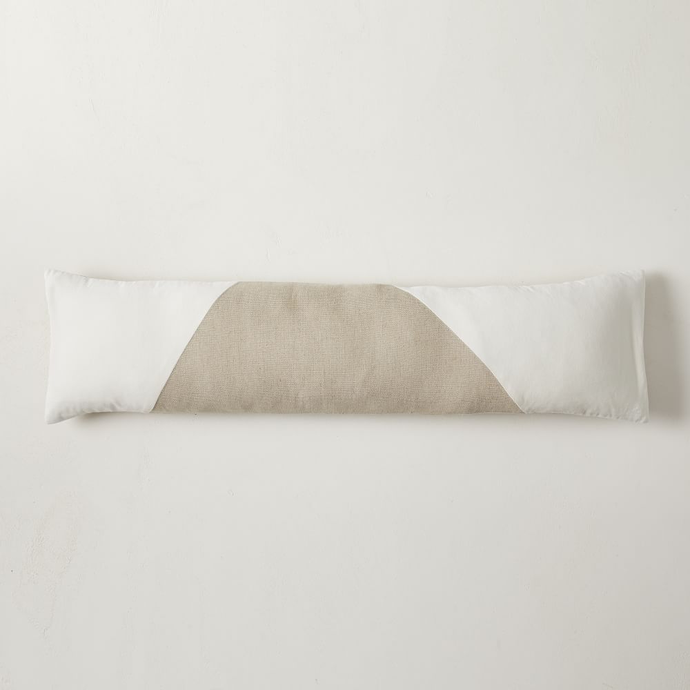 Cotton Linen &amp; Velvet Corners Oversized Lumbar Pillow Cover | West Elm (US)