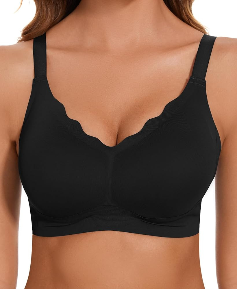 Smooth Bras for Women with Waved V Shaped, Seamless Wirefree Bralettes Cloud Feel Everyday T Shir... | Amazon (US)