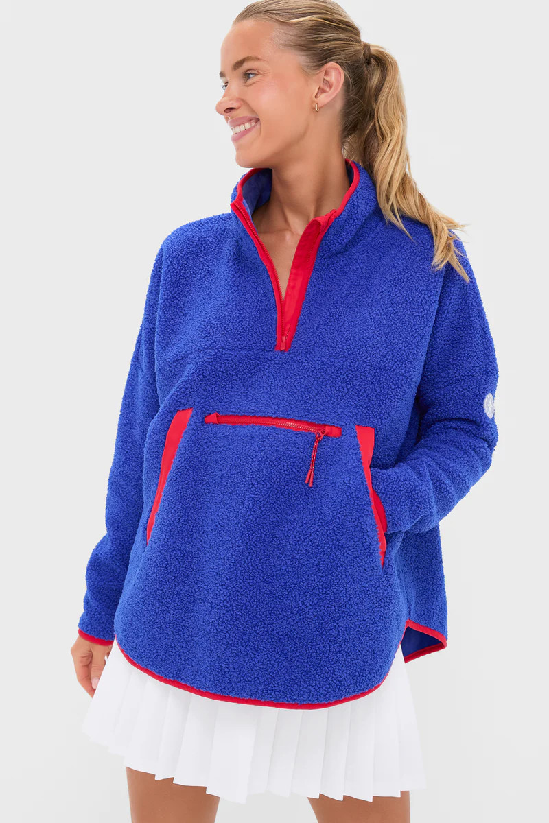 Blue and Red Fleece Cady Quarter Zip | Tuckernuck (US)