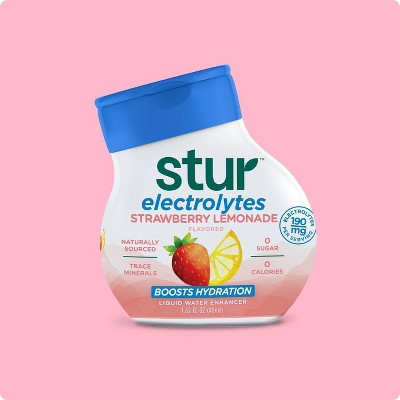 Stur Electrolytes Strawberry Lemon Flavored Liquid Water Enhancer - 1.62 fl oz Bottle | Target