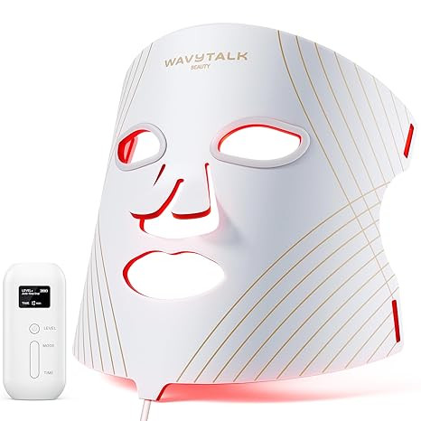 wavytalk Red Light Therapy Mask for Face, Glow Time LED Face Mask Light Therapy for Anti-Fine Lin... | Amazon (US)