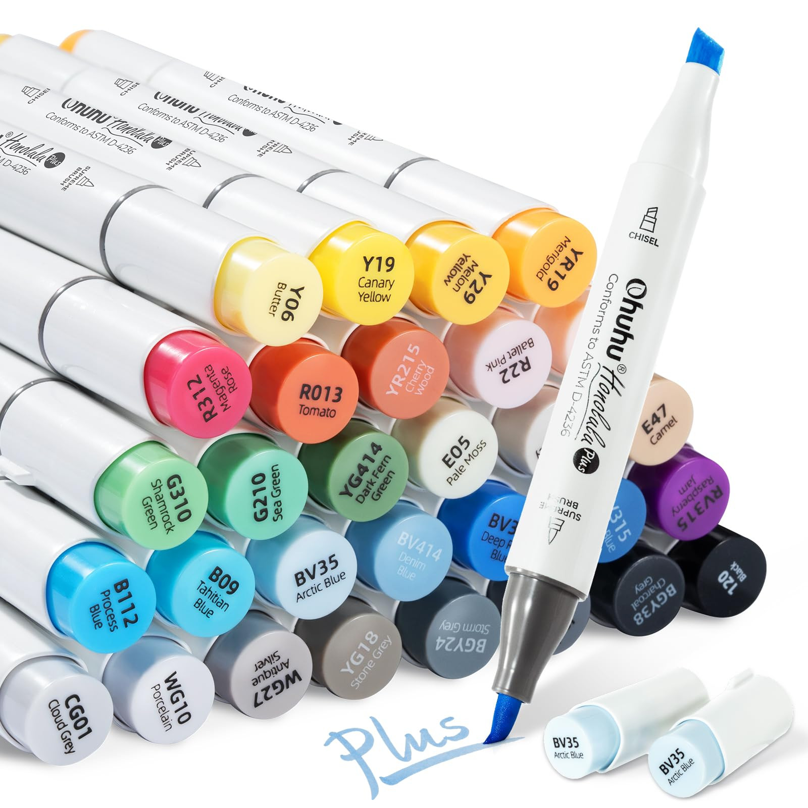 Amazon.com : Ohuhu Brush Markers 36-color: Supreme Brush& Chisel Dual Tips Alcohol-based Art Mark... | Amazon (US)