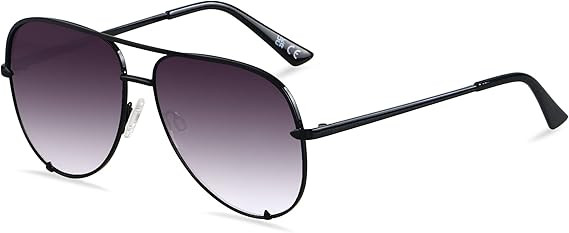 ANDWOOD Oversized Aviator Sunglasses for Women Men Big Large UV Protection Fashion Sun glasses | Amazon (US)