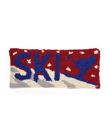 12x5 Wool Hooked Ski Pillow | TJ Maxx