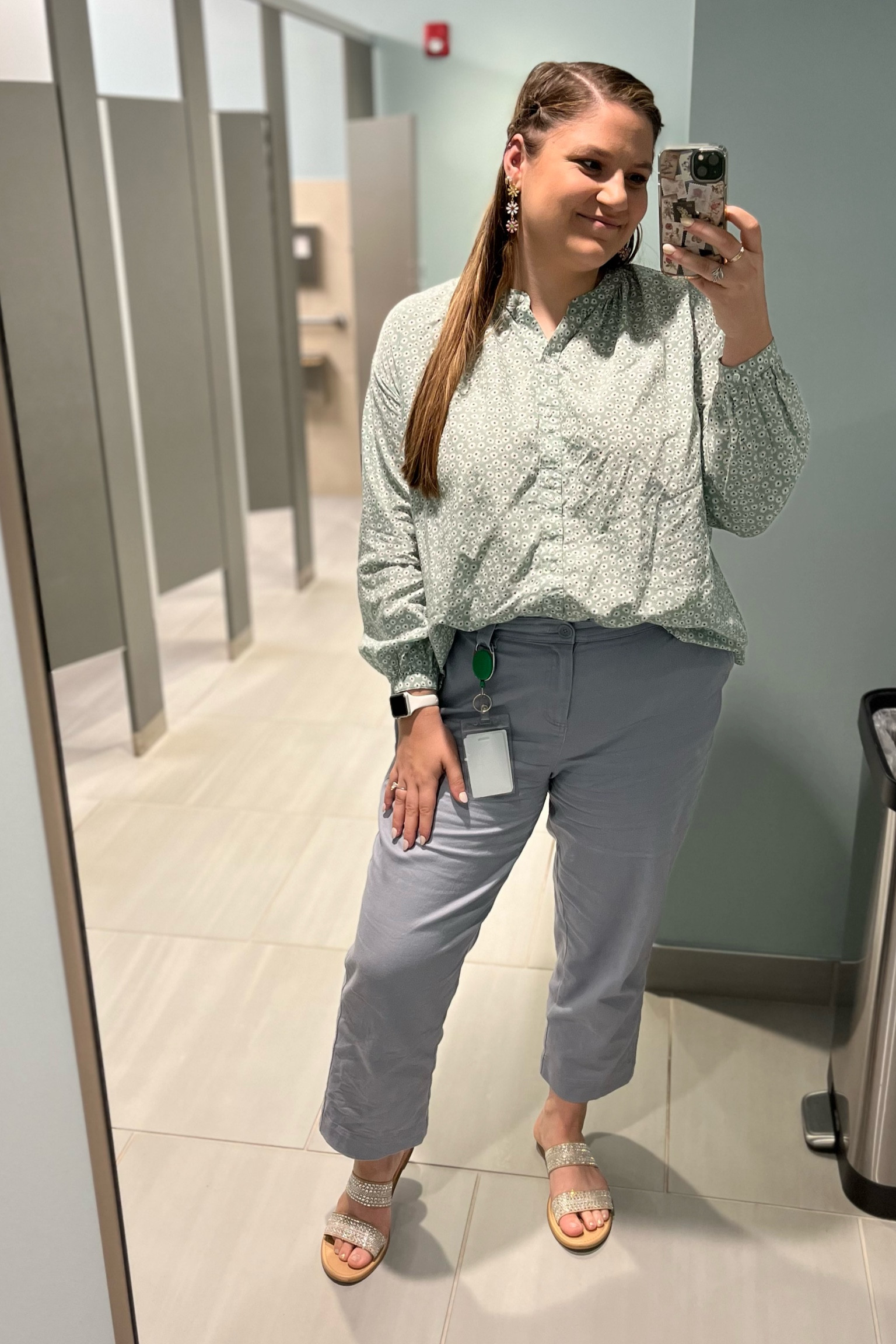 Cute spring workwear outfit! Love these pants from target (size 14 or 16) and I own them in several colors! Blouse is XL loft and it’s thrifted! Exact earrings are longer available but linked some favs below!

#LTKcurves #LTKworkwear #LTKunder50