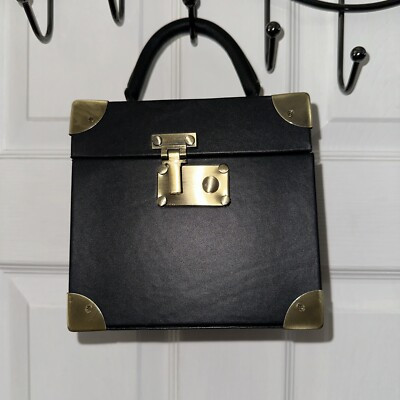 Courtney Grow & Antonio Melani Brass Accent Black Leather  Boxy Satchel | eBay US