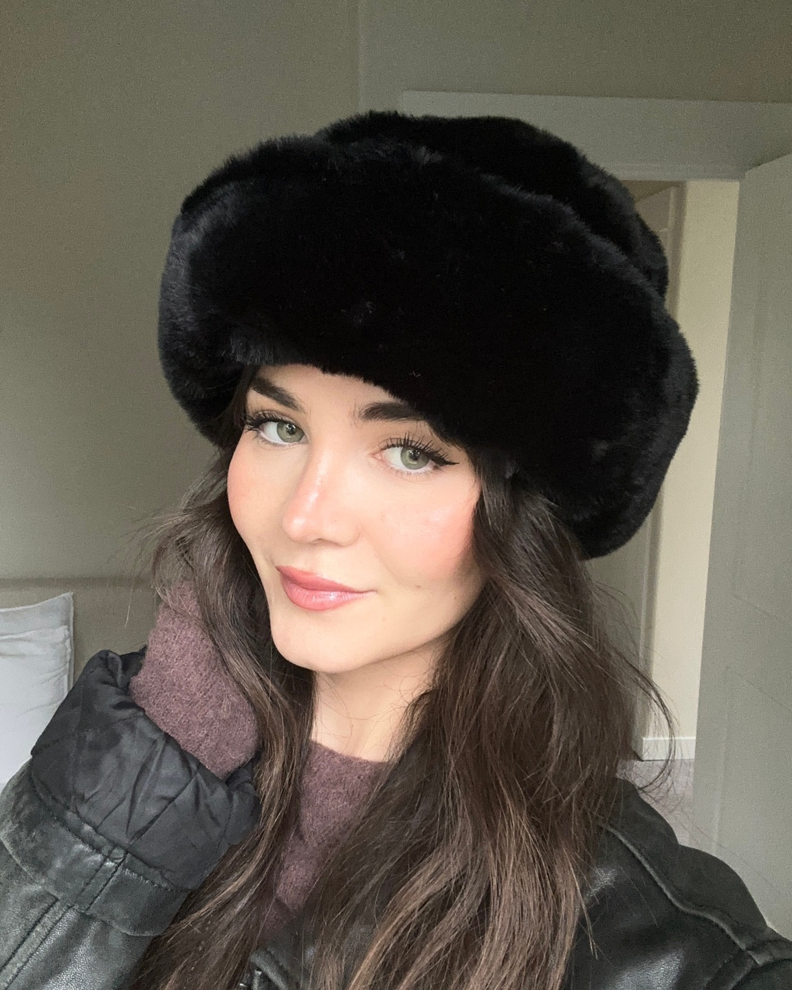 Fuzzy Slavic Hat faux Fur under $25 