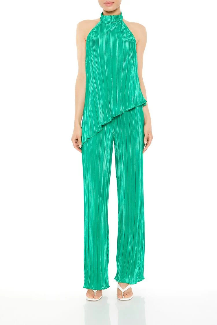Plisse Halter Top & Pants Set | Forever 21