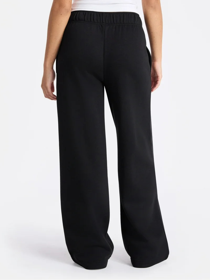 No Boundaries Wide-Leg Fleece Pants, 30” Inseam, Women’s and Women’s Plus | Walmart (US)