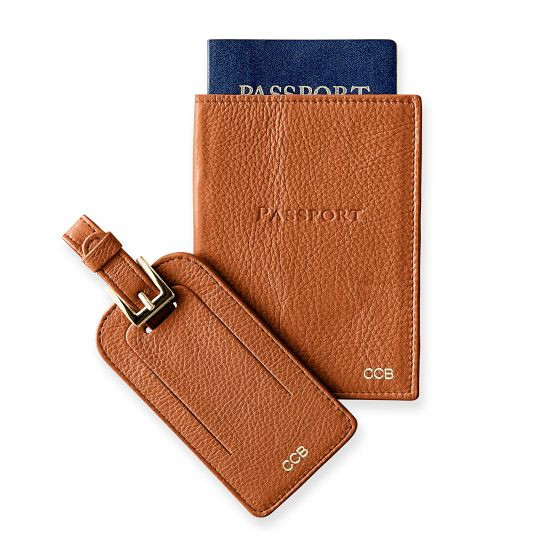 Leather Luggage Tag & Passport Case Set | Mark and Graham