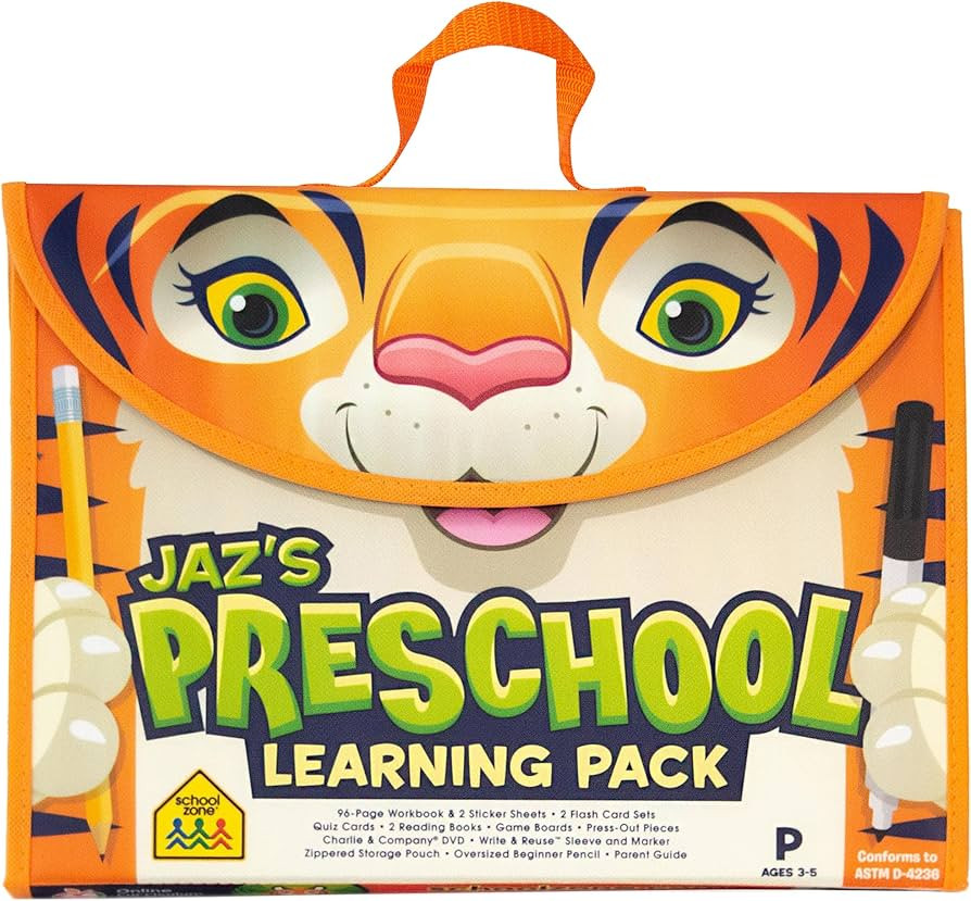 School Zone Jaz's Preschool Learning Pack: Pre-K, Workbooks, Flash Cards, Early Reading Books, Ma... | Amazon (US)