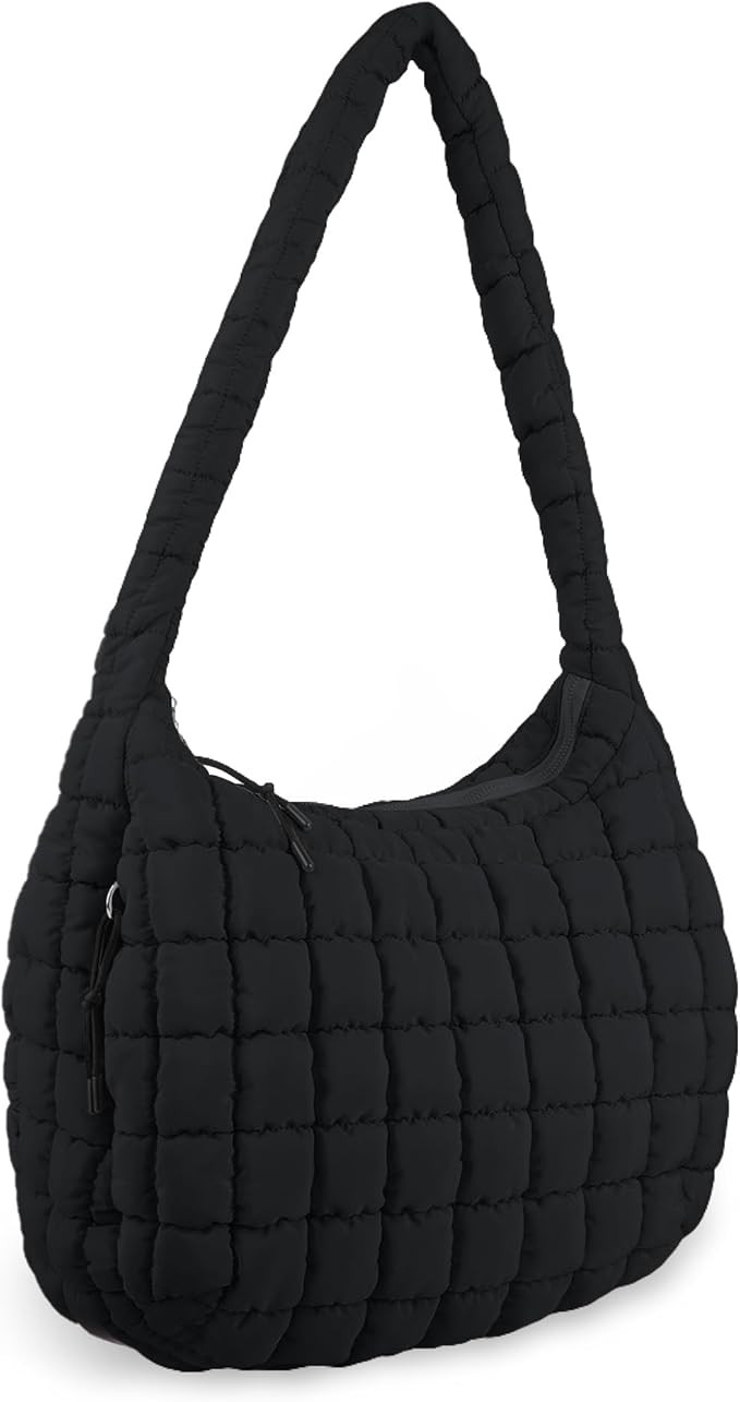 Quilted Puffer Tote Bag Purse Puffy Crossbody Shoulder Bag,Lightweight Nylon Hobo Bag Puffer Carr... | Amazon (US)