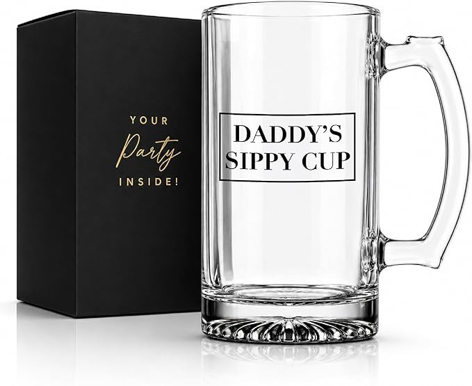 Daddy's Sippy Cup Beer Glass - 16oz Funny Mug for Dads - Dad to be Gifts - Ideal Glass For Father... | Amazon (US)