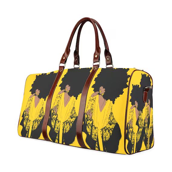 Afro Golden Elegant Styled Woman African American Print Duffle - Etsy | Etsy (US)
