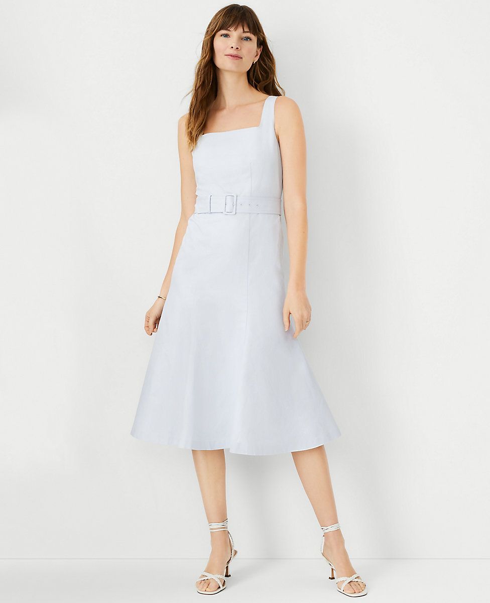 Petite Belted Flare Dress | Ann Taylor (US)