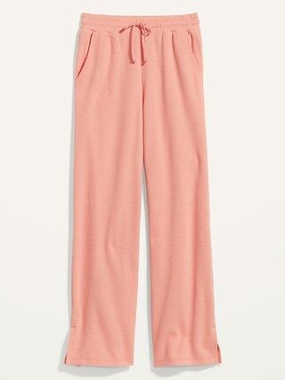 High-Waisted French-Rib Wide-Leg Lounge Pants for Women | Old Navy (US)
