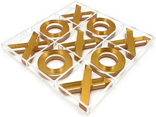 OnDisplay Luxe Acrylic Tic Tac Toe Set, Gold | Amazon (US)