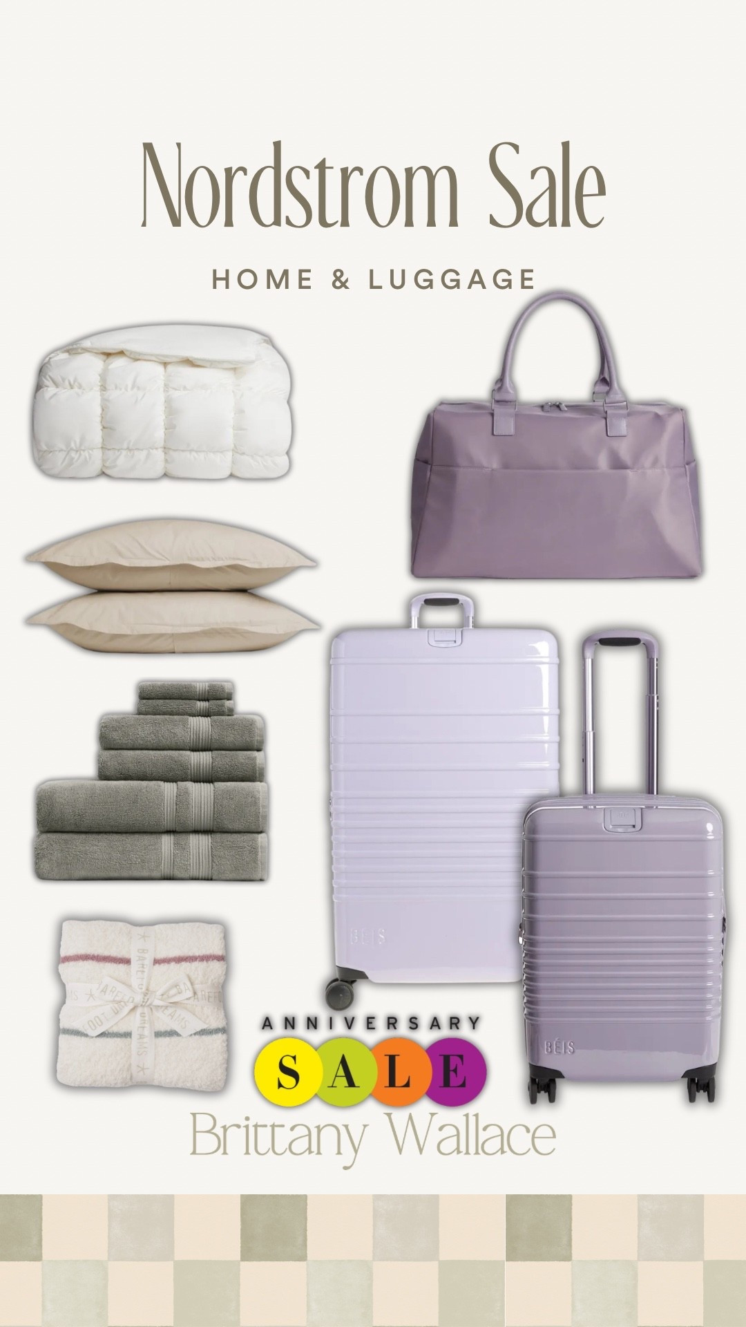 Home finds and luggage on sale with Nordstrom’s anniversary sale!
beís luggage, carry-on bag, checked luggage, weekender bag, towels, pillows, barefoot dreams blanket, quilt 

#LTKTravel #LTKHome #LTKSaleAlert
