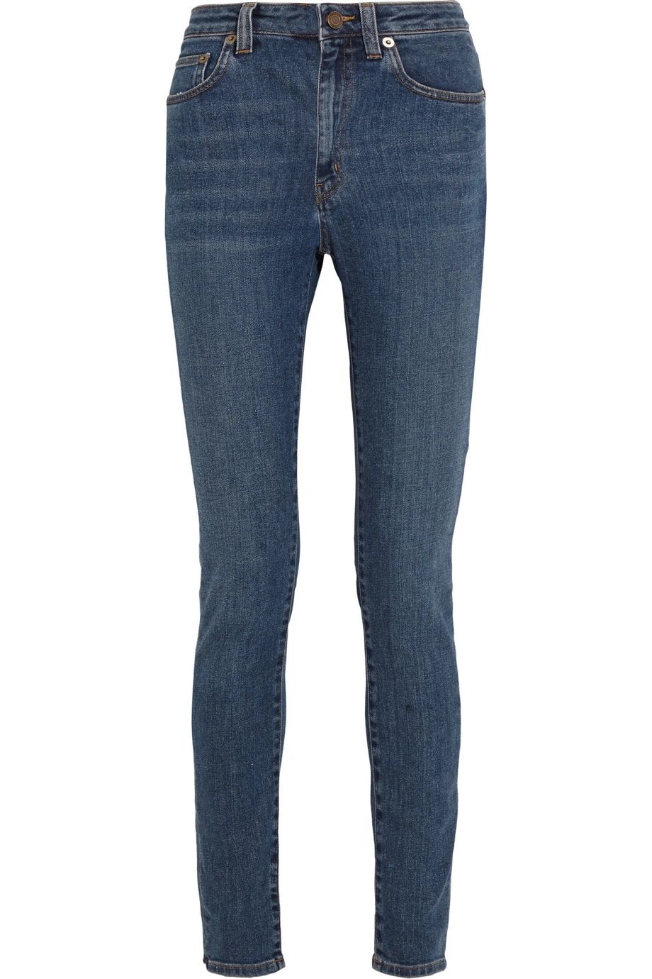 Saint Laurent High-Rise Skinny Jeans, Mid Denim, Women's, Size: 26 | NET-A-PORTER (US)