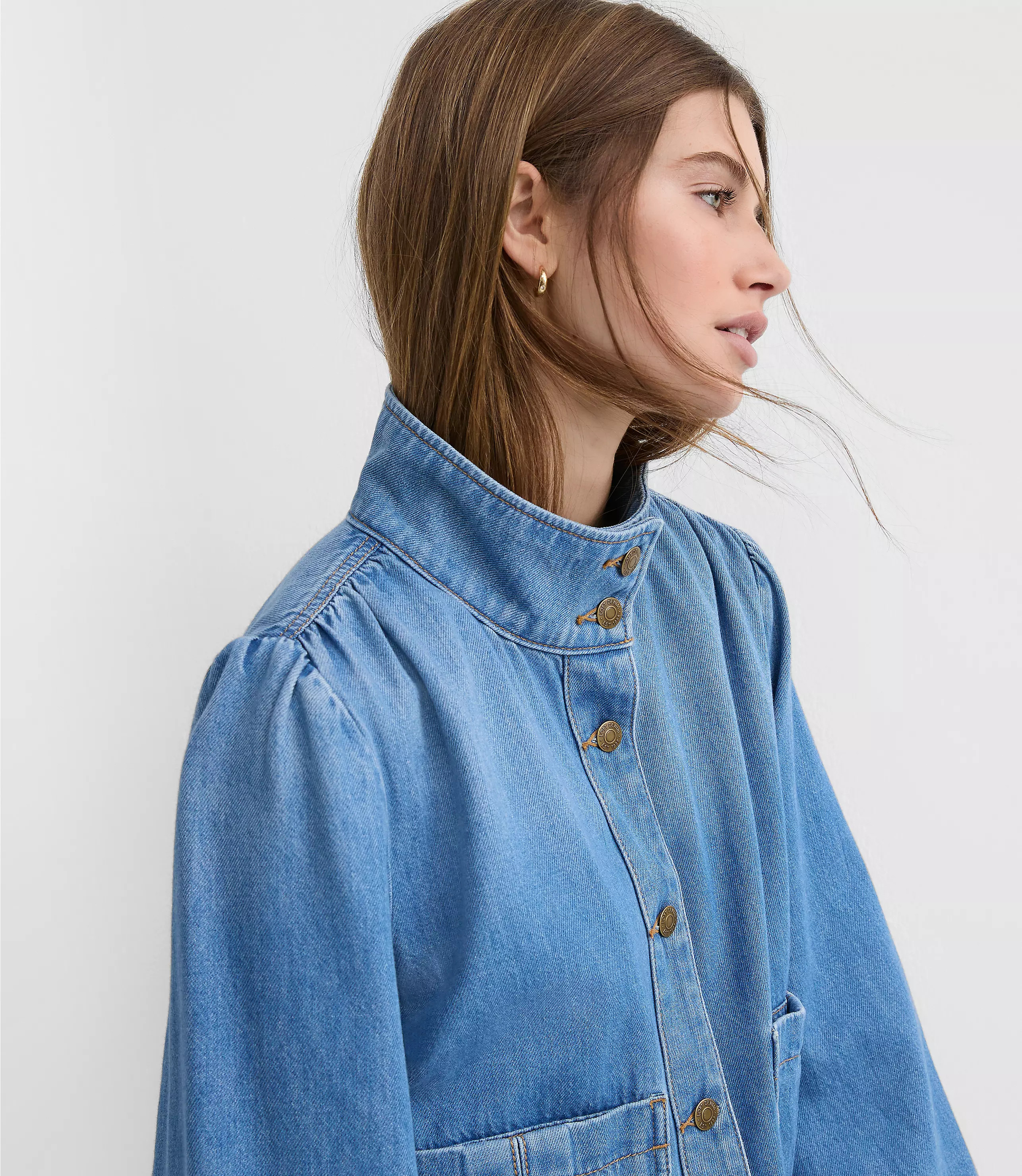 Denim Swing Jacket in Luxe Indigo Wash | LOFT