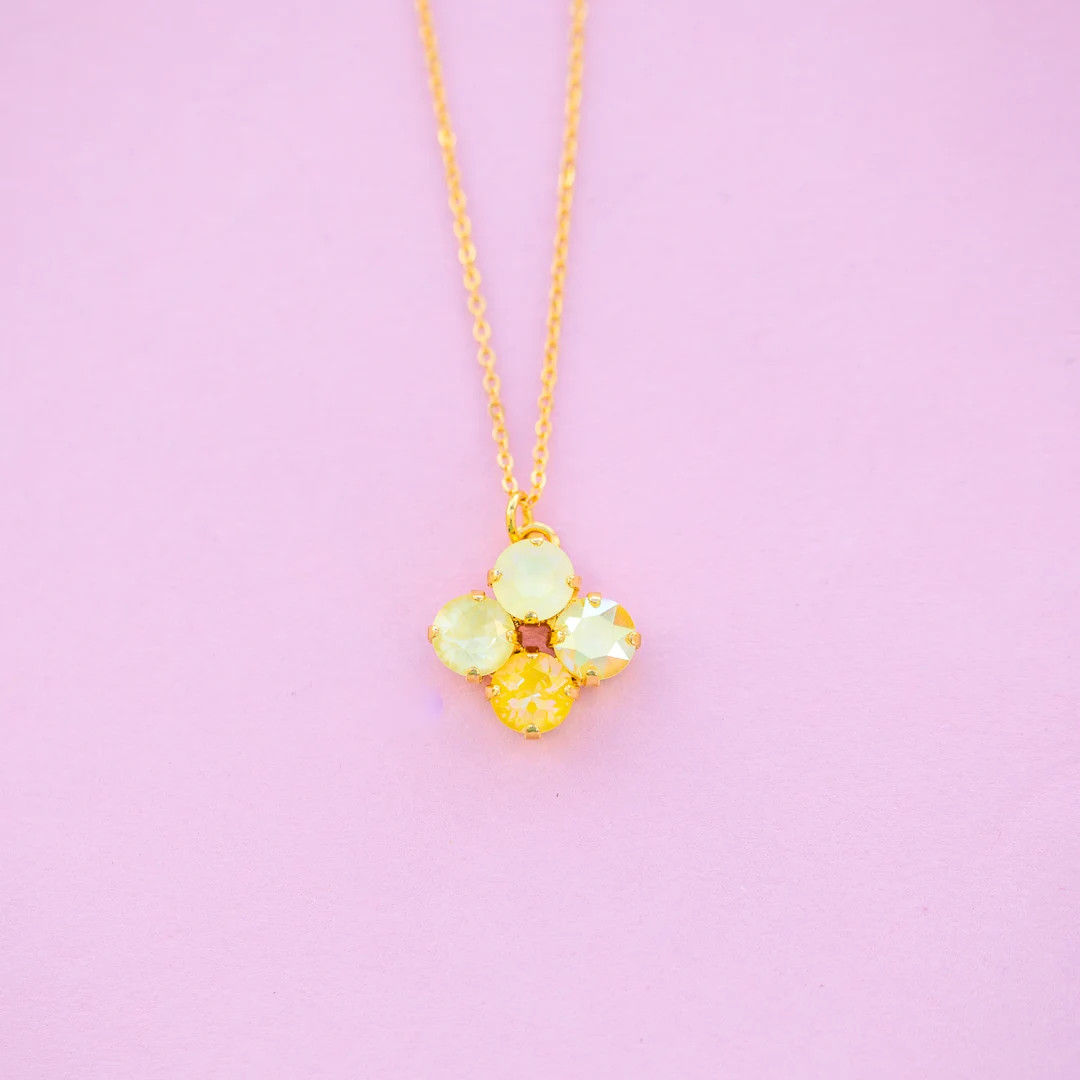 4 Stone Clover 8mm Cover Me in Sunshine Necklace - Choose Setting Color - Etsy | Etsy (US)