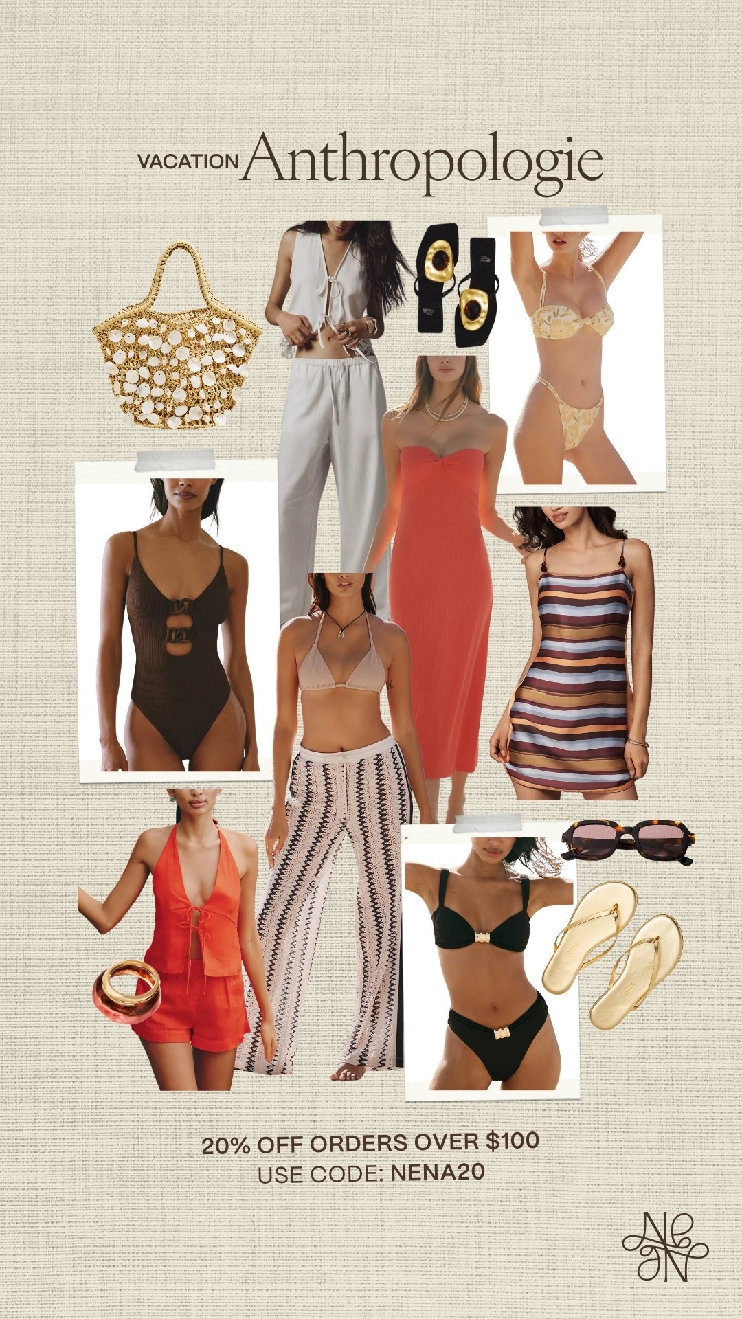 Use my code NENA20 for 20% OFF orders over $100!! 

Anthro sale
Anthro code 
Vacation outfits 
Beach outfit 
Resort wear 2026

#LTKSeasonal #LTKSaleAlert #LTKSwim