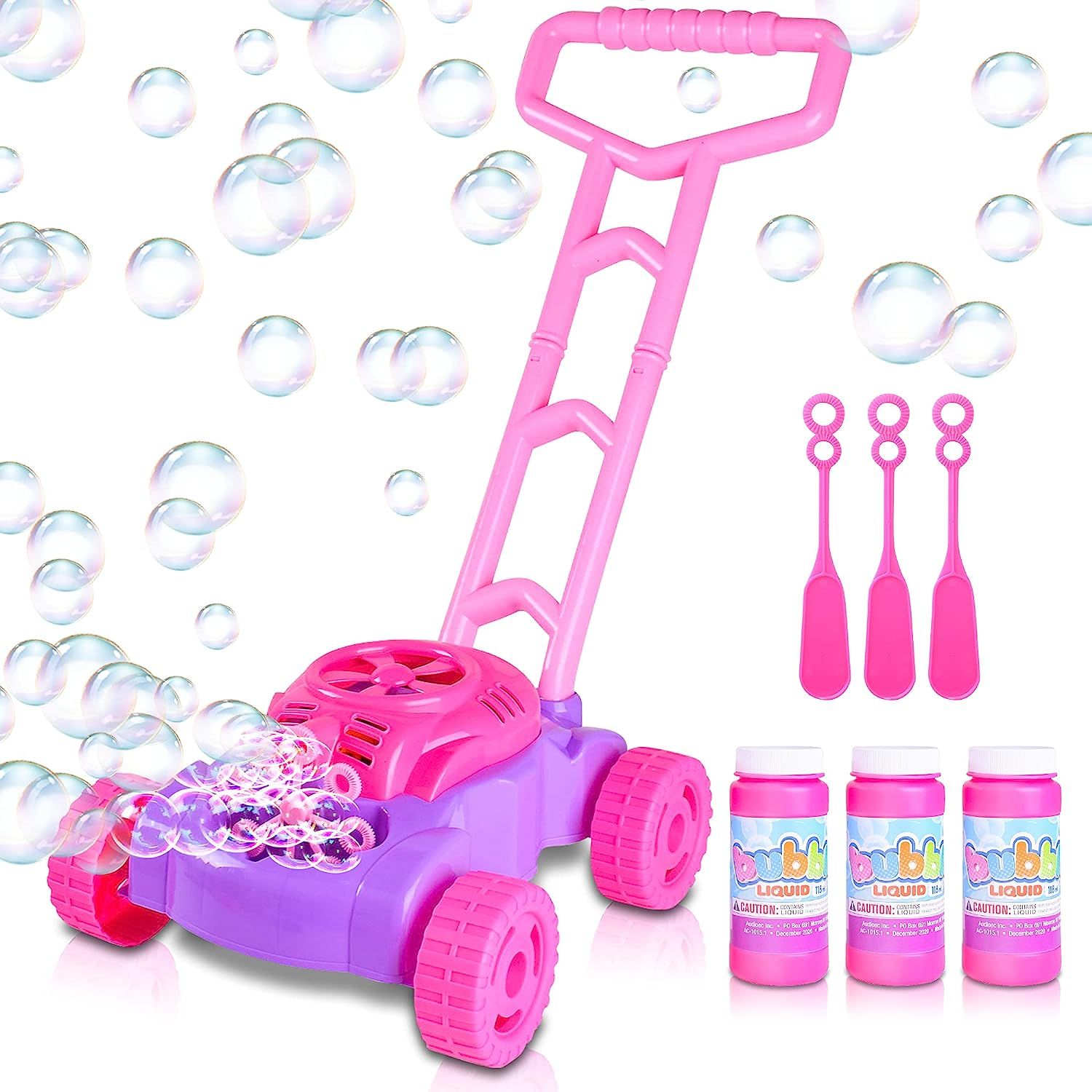 ArtCreativity Pink and Purple Bubble Lawn Mower for Toddlers | Electronic Bubble Blower Machine |... | Amazon (US)