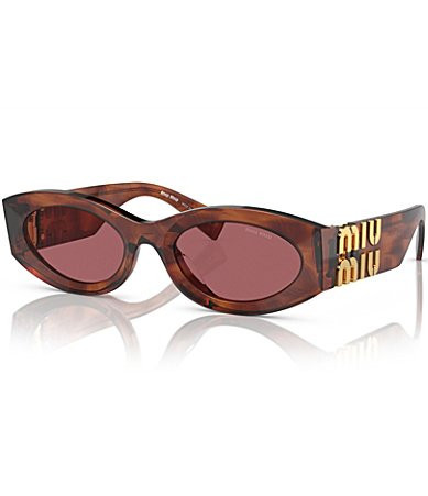 Miu Miu Women's MU 11WS54-X 54mm Striped Oval Sunglasses - Striped Tobacco/Dark Violet | Dillard's