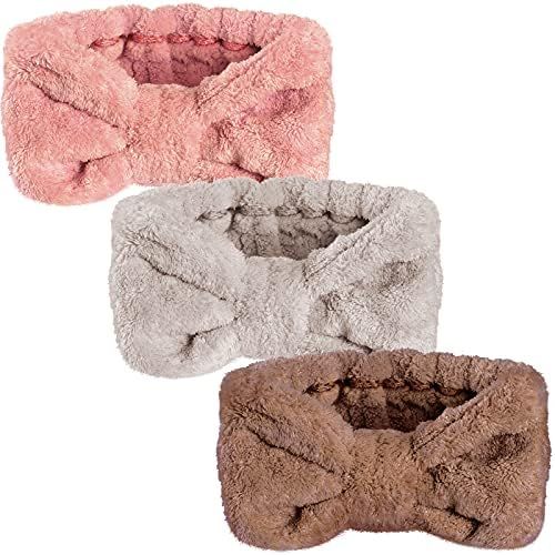 3 Pieces Towel Headbands for Women Makeup Headband for Washing Face Makeup Spa Headband, Microfiber  | Amazon (US)