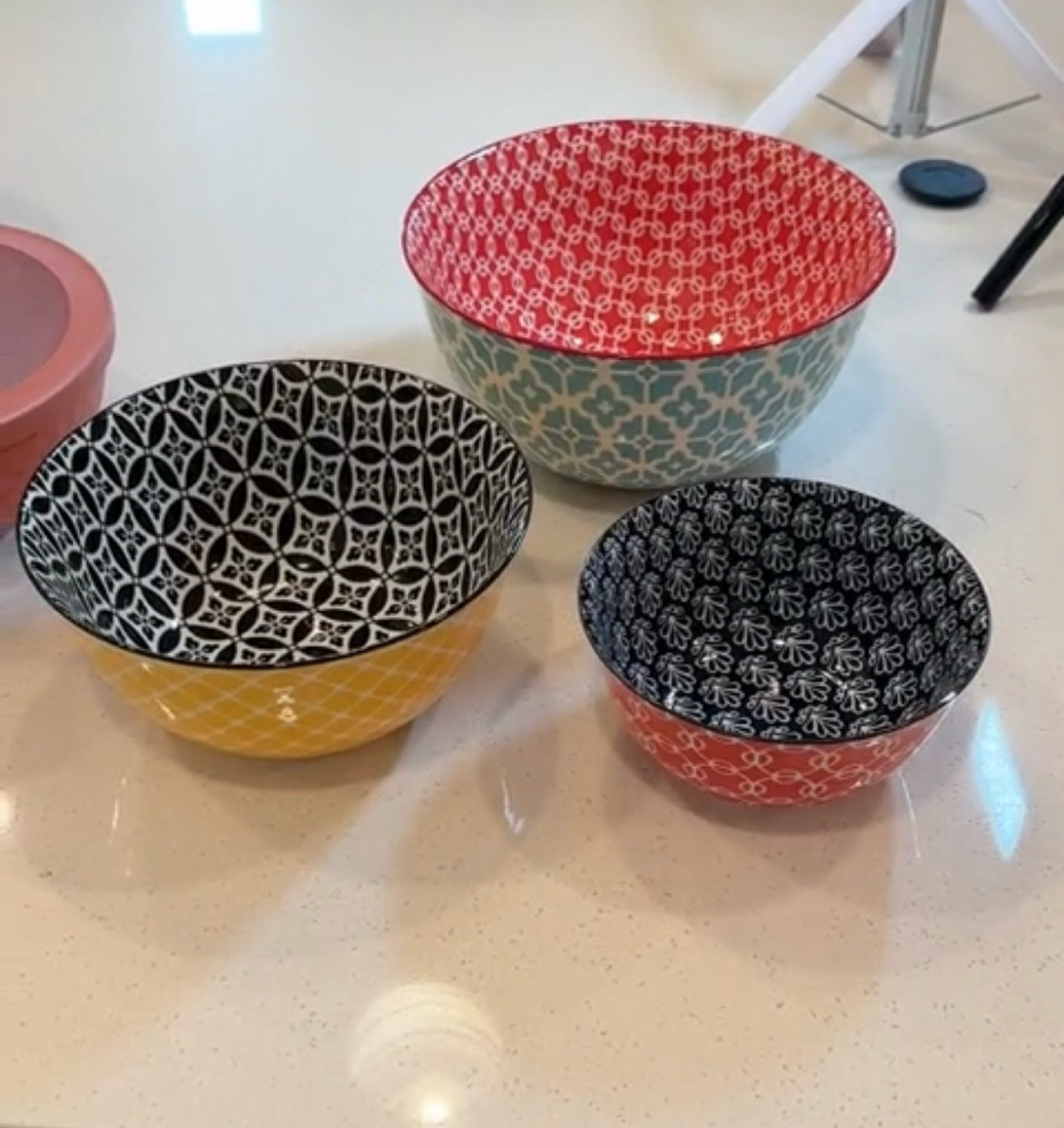 Set of 3 ceramic mixing bowl with beautiful designs and colors! 

#LTKFindsUnder50 #LTKHome
