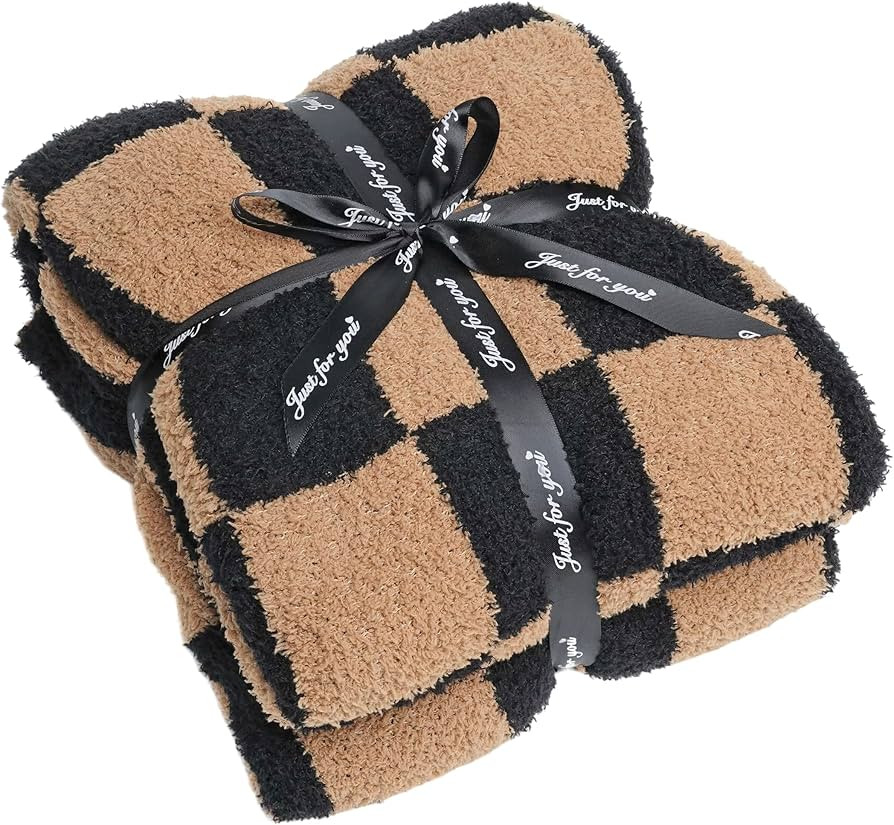 Luxury Fuzzy Checkered Blanket Checkerboard Blanket Lightweight Throw Blanket - Super Soft Warm C... | Amazon (US)