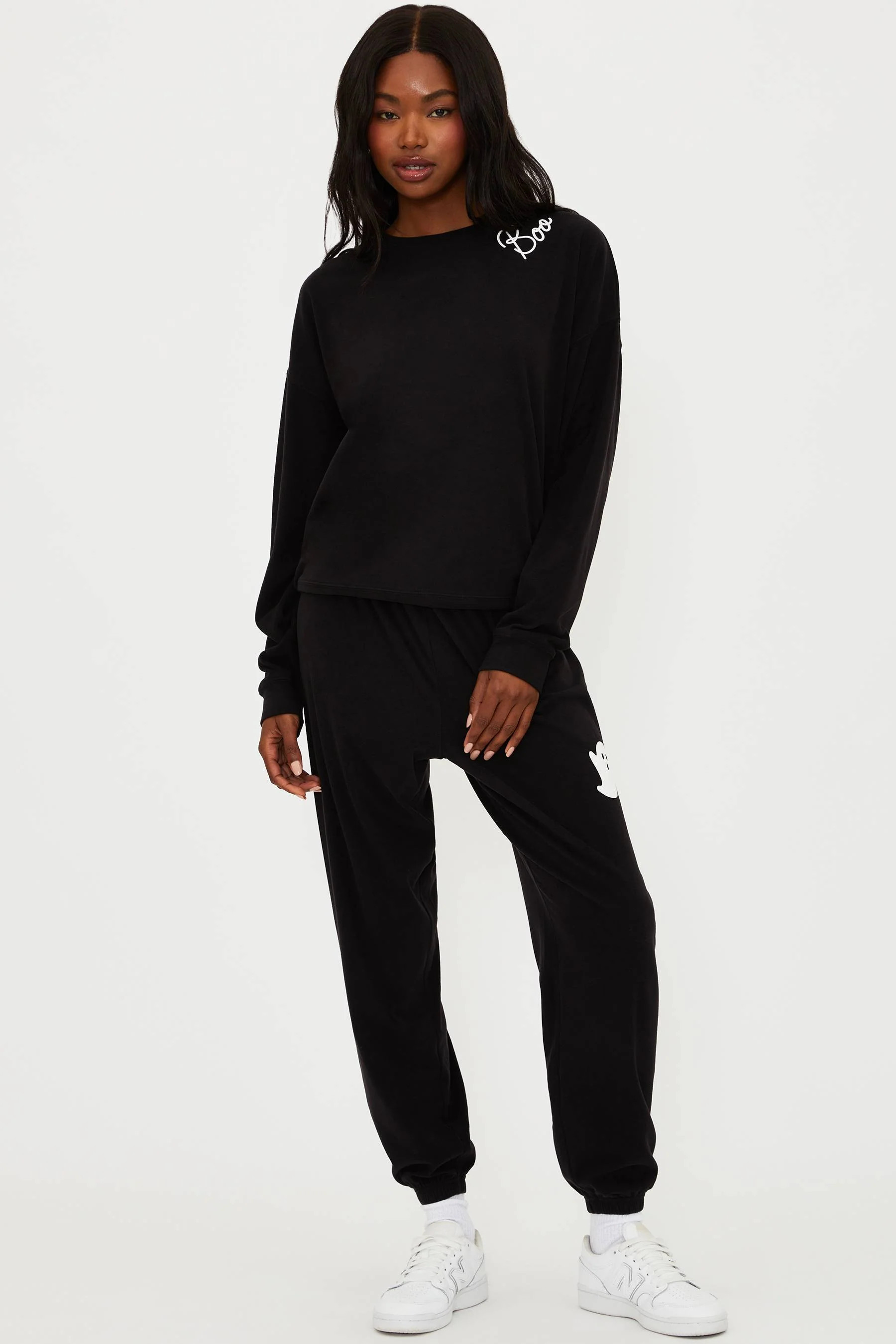Georgie Pant Boo Black | Halloween Sweatpants | Beach Riot | Beach Riot