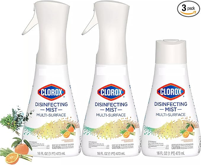 Clorox Disinfecting Mist, Multisurface Cleaning Mist Lemongrass Mandarin Sanitizing Spray Bottle ... | Amazon (US)