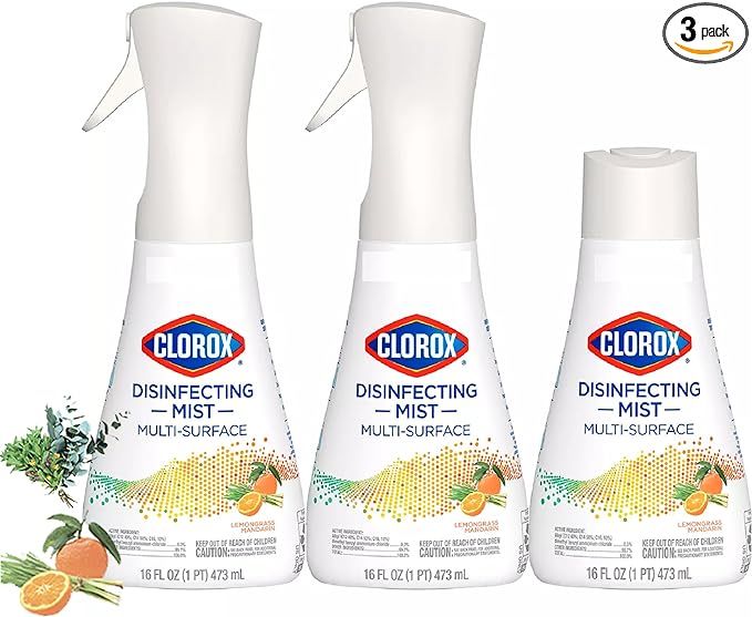 Clorox Disinfecting Mist, Multisurface Cleaning Mist Lemongrass Mandarin Sanitizing Spray Bottle ... | Amazon (US)