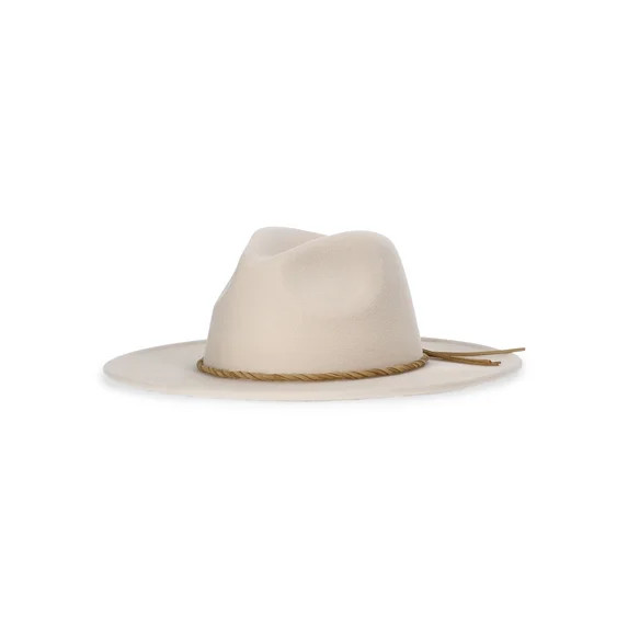 Time and Tru Women's Fedora with Faux Suede Band, One Size, Beige | Walmart (US)