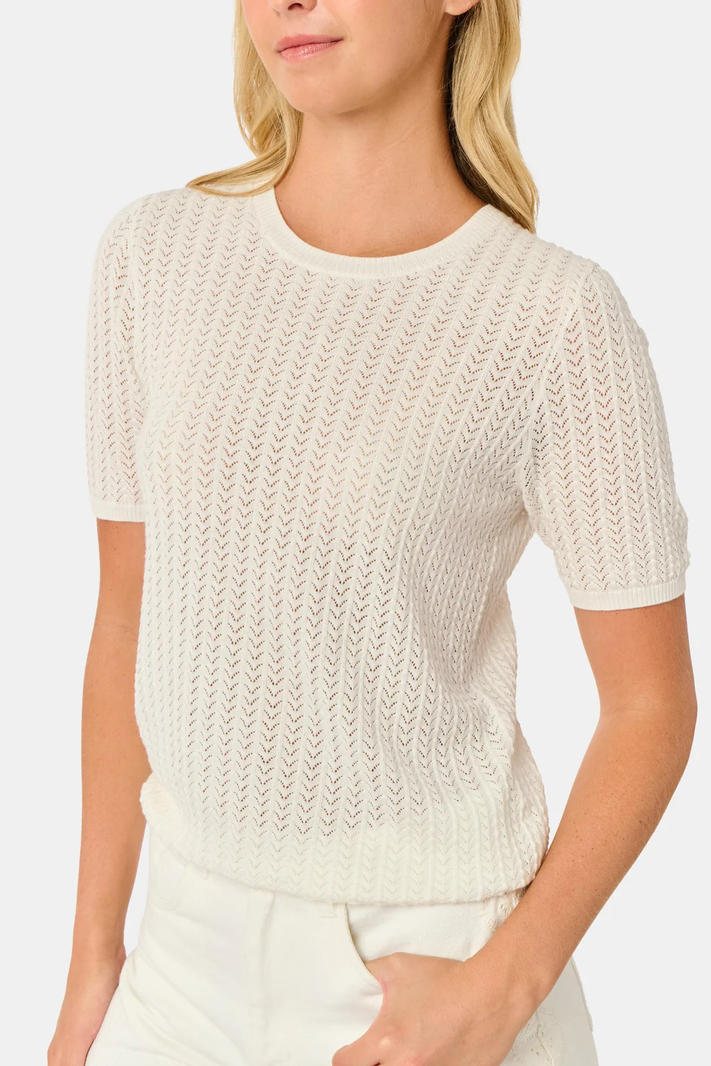 Chain Pointelle Lauren Sweater | Roller Rabbit