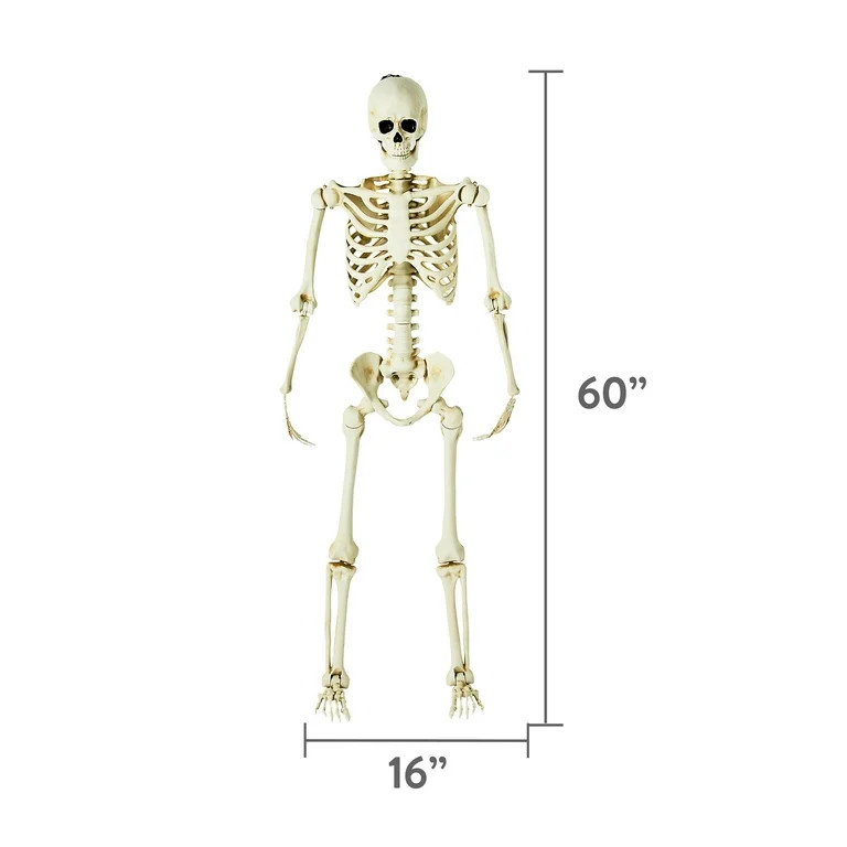 Halloween 5' Poseable Skeleton Outdoor Decoration by Way To Celebrate | Walmart (US)