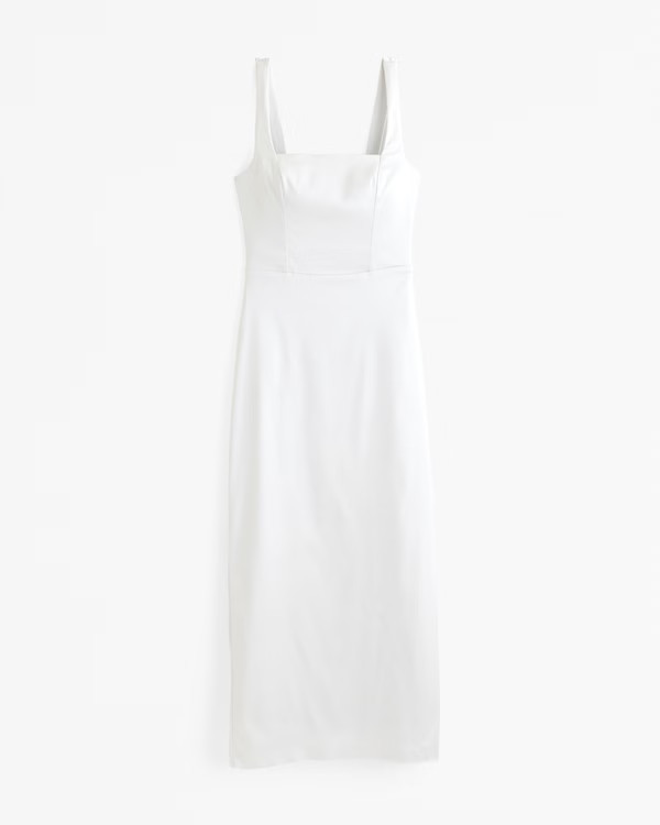 Women's Sculpting Stretch Satin Midi Dress | Women's Dresses & Jumpsuits | Abercrombie.com | Abercrombie & Fitch (US)