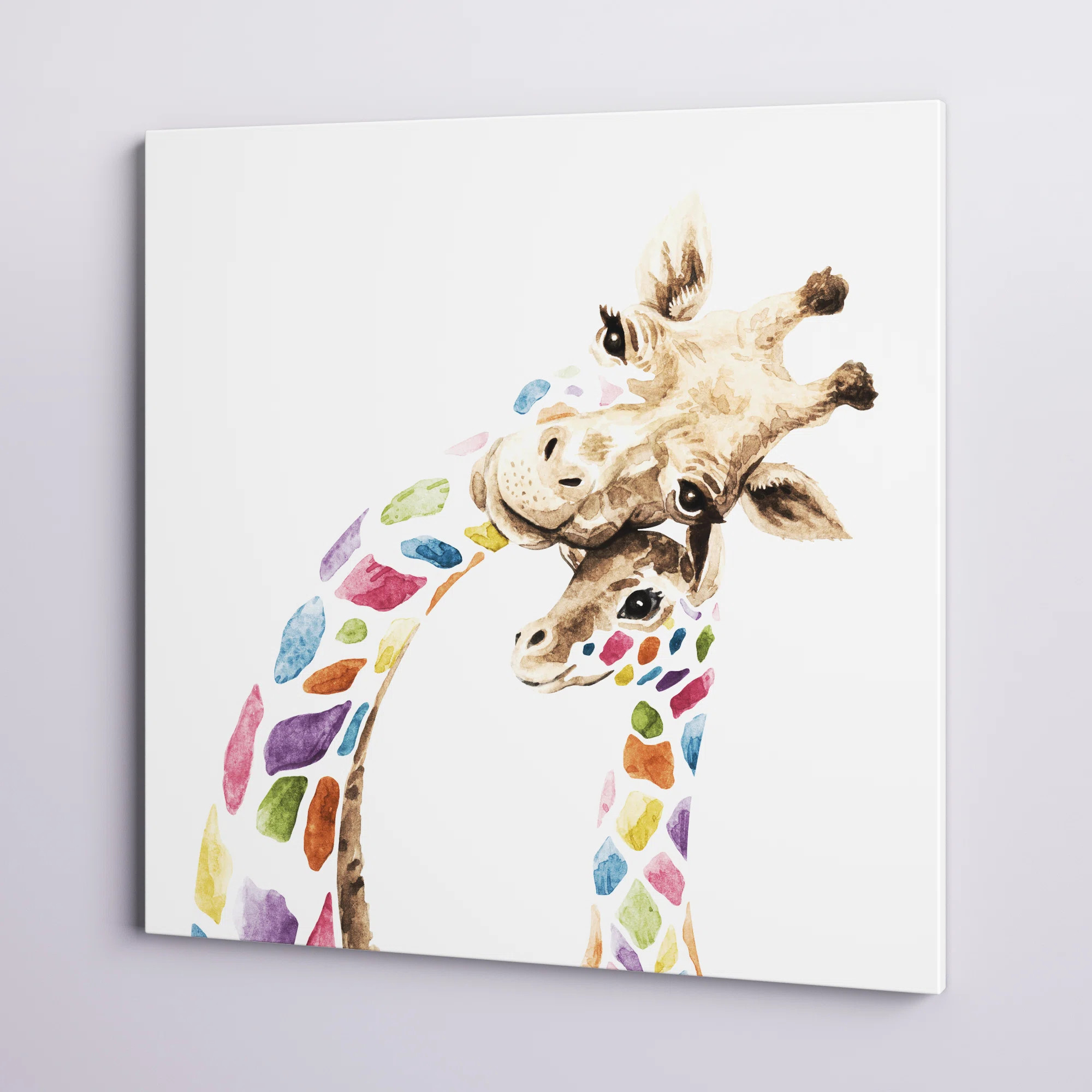 Mack & Milo™ Brandenburg Colorful Mom And Baby Giraffes Canvas Art & Reviews | Wayfair | Wayfair North America