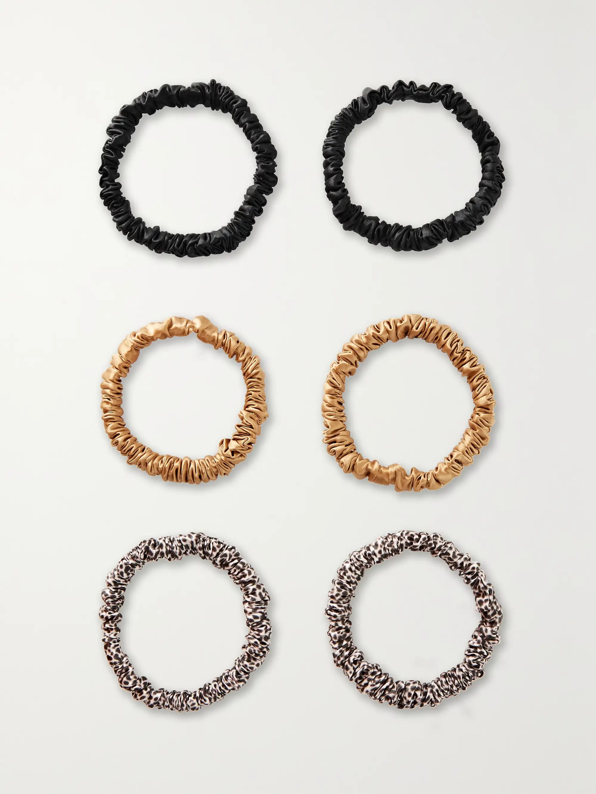 Set of six skinny silk hair ties | NET-A-PORTER (US)