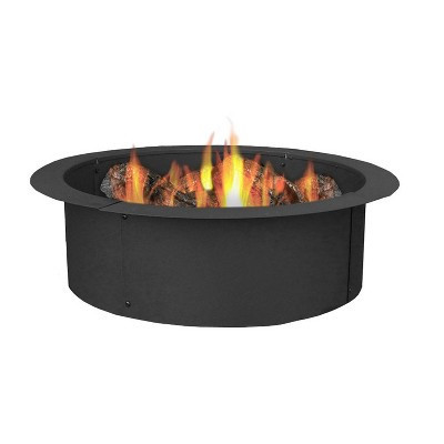 Sunnydaze Outdoor Heavy-Duty Steel Portable Above Ground or In-Ground Round Fire Pit Liner Ring - 27" - Black | Target