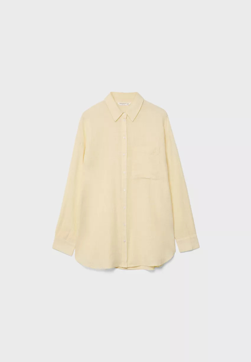 Basic flowing shirt with pocket | Stradivarius (UK)