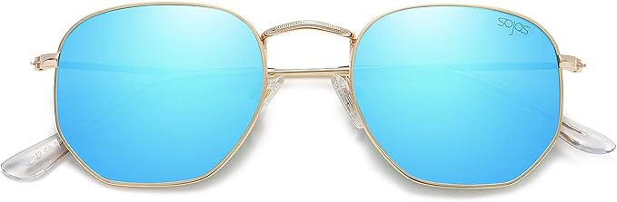 SOJOS Small Square Polarized Sunglasses for Men and Women Polygon Mirrored Lens SJ1072 | Amazon (US)