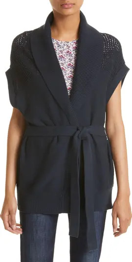 Andi Cap Sleeve Open Knit Organic Cotton Blend Wrap Cardigan | Nordstrom