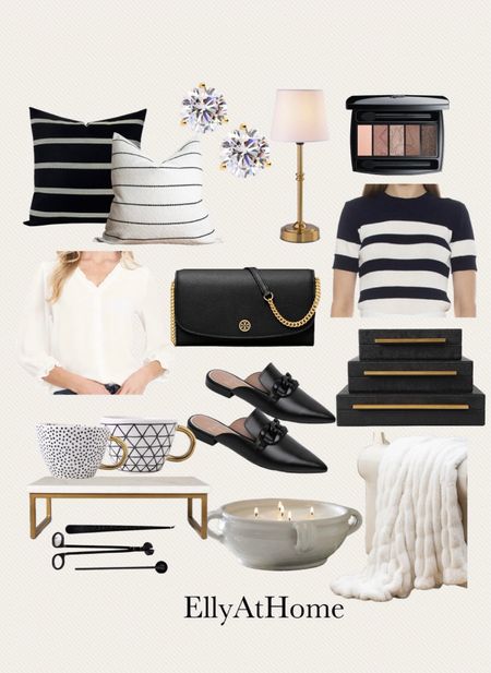 Trending spring looks. Shop black and cream fashion finds, tops, handbag on ale, earrings, mules on sale, home decor accessories, throw, pillows, candle, touch lamp. Amazon home, Nordstrom, Pottery Barn, Target. Free shipping. 

#LTKsalealert #LTKhome #LTKstyletip